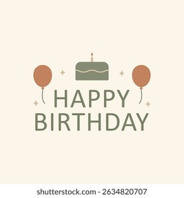 happy birthday greeting card, vector design. 