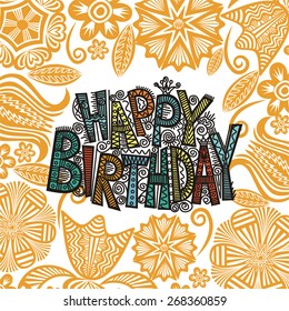 Happy birthday greeting card vector illustration