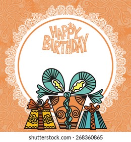 Happy birthday greeting card vector illustration