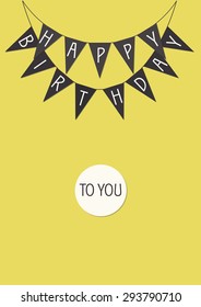 happy birthday greeting card. vector illustration