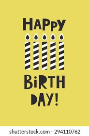happy birthday greeting card. vector illustration