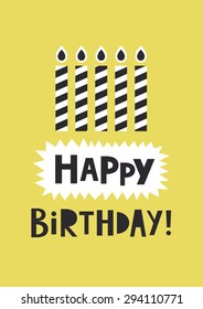 happy birthday greeting card. vector illustration