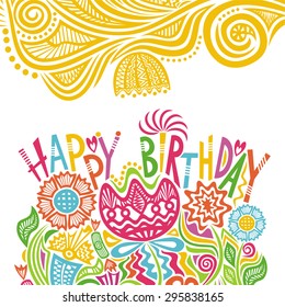 Happy birthday greeting card vector illustration