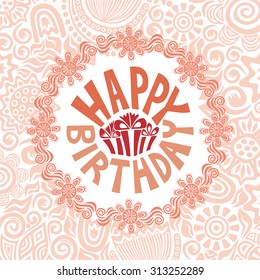 Happy birthday greeting card vector illustration