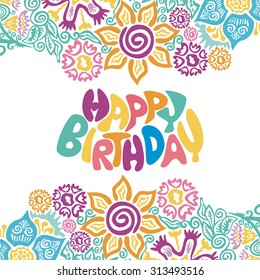 Happy birthday greeting card vector illustration
