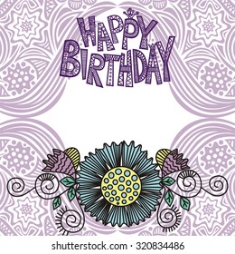 Happy birthday greeting card vector illustration