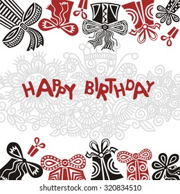 Happy birthday greeting card vector illustration