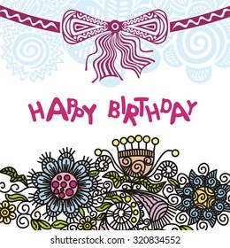Happy birthday greeting card vector illustration