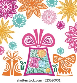 Happy birthday greeting card vector illustration