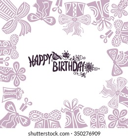 Happy birthday greeting card vector illustration
