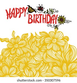 Happy birthday greeting card vector illustration