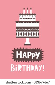 happy birthday greeting card. vector illustration