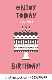 happy birthday greeting card. vector illustration