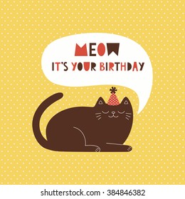 happy birthday greeting card. vector illustration