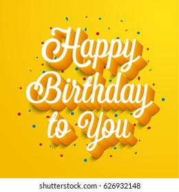 Happy Birthday greeting card. Vector illustration.