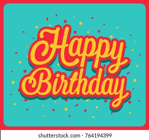 Happy Birthday greeting card. Vector illustration.