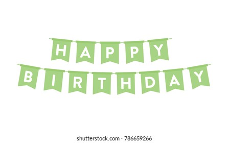 Happy Birthday Greeting Card Vector Illustration Set
