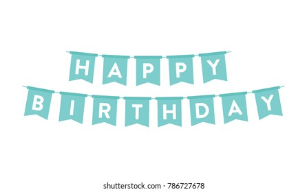 Happy Birthday Greeting Card Vector Illustration Set
