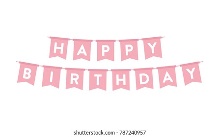 Happy Birthday Greeting Card Vector Illustration Set
