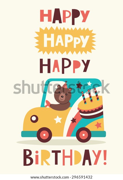 happy\
birthday greeting card. vector\
illustration