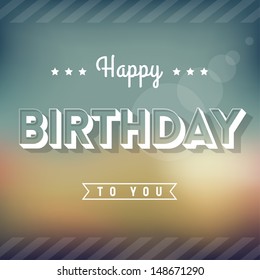 Happy Birthday Greeting Card - Vintage Style Typography