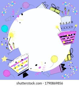 Happy birthday greeting card for your text. Greeting vector banner.