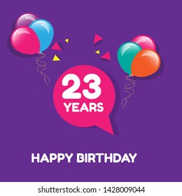 Happy Birthday Greeting Cards 23 Years Stock Vector (royalty Free 