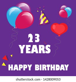 Happy Birthday Greeting Cards 20 Years Stock Vector (Royalty Free ...