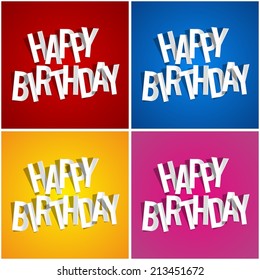 Happy Birthday Greeting Cards Vector Illustration