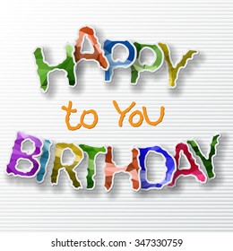 Happy Birthday Greeting Cards Vector Illustration 