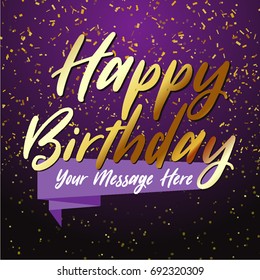 Happy Birthday Greeting Cards Vector Illustration
