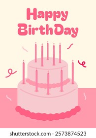 happy birthday greeting celebration card poster