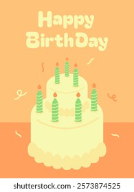 happy birthday greeting celebration card poster