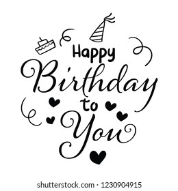 Happy Birthday Greeting Design for greeting cards, print and cloths