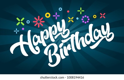 Happy Birthday Greeting Invitation Card Stock Vector (Royalty Free ...