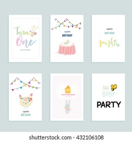 happy birthday  greeting and invitation card. 