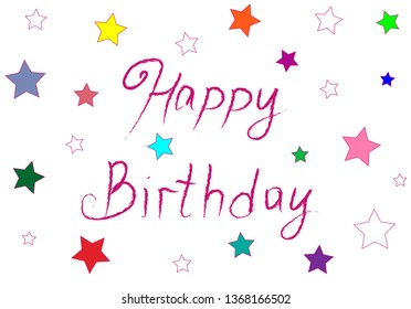 Happy Birthday Greeting On White Background Stock Vector (Royalty Free ...