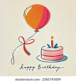 Happy Birthday Greeting Print Design in Vector