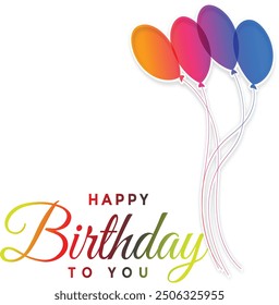 Happy birthday greeting vector design, in multiple colours