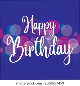 Happy birthday greeting vector design. Birthday greeting text with blue and white inflatable balls for boys invitation card template. Vector illustration birth day card design. EPS vector file.