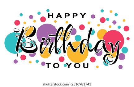 Happy birthday greeting vector design. Happy birthday greeting text. Birthday card vector illustration