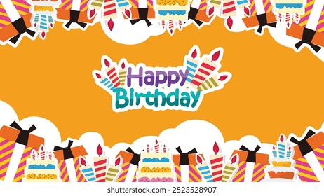 Happy birthday greeting vector design. Birthday greeting text for invitation card template. Vector illustration birth day card design.