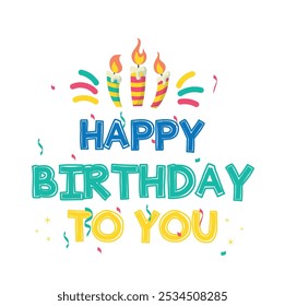 Happy birthday greeting vector design, Happy Birthday templet design with balloons and gift pack