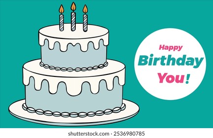 Happy birthday greeting vector design, 