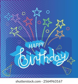 Happy birthday greeting vector design Vector illustration birthday  background.