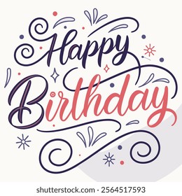 Happy Birthday Greeting Vector Illustration Art Work