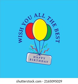 happy birthday greetings with attractive balloons.vector stock.suitable as a greeting card cover