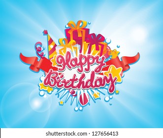 happy birthday greetings card design. Vector background