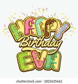 Happy birthday greetings for Eva Vector