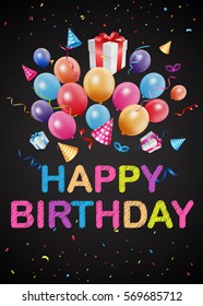 Happy Birthday greetings on chalkboard 
